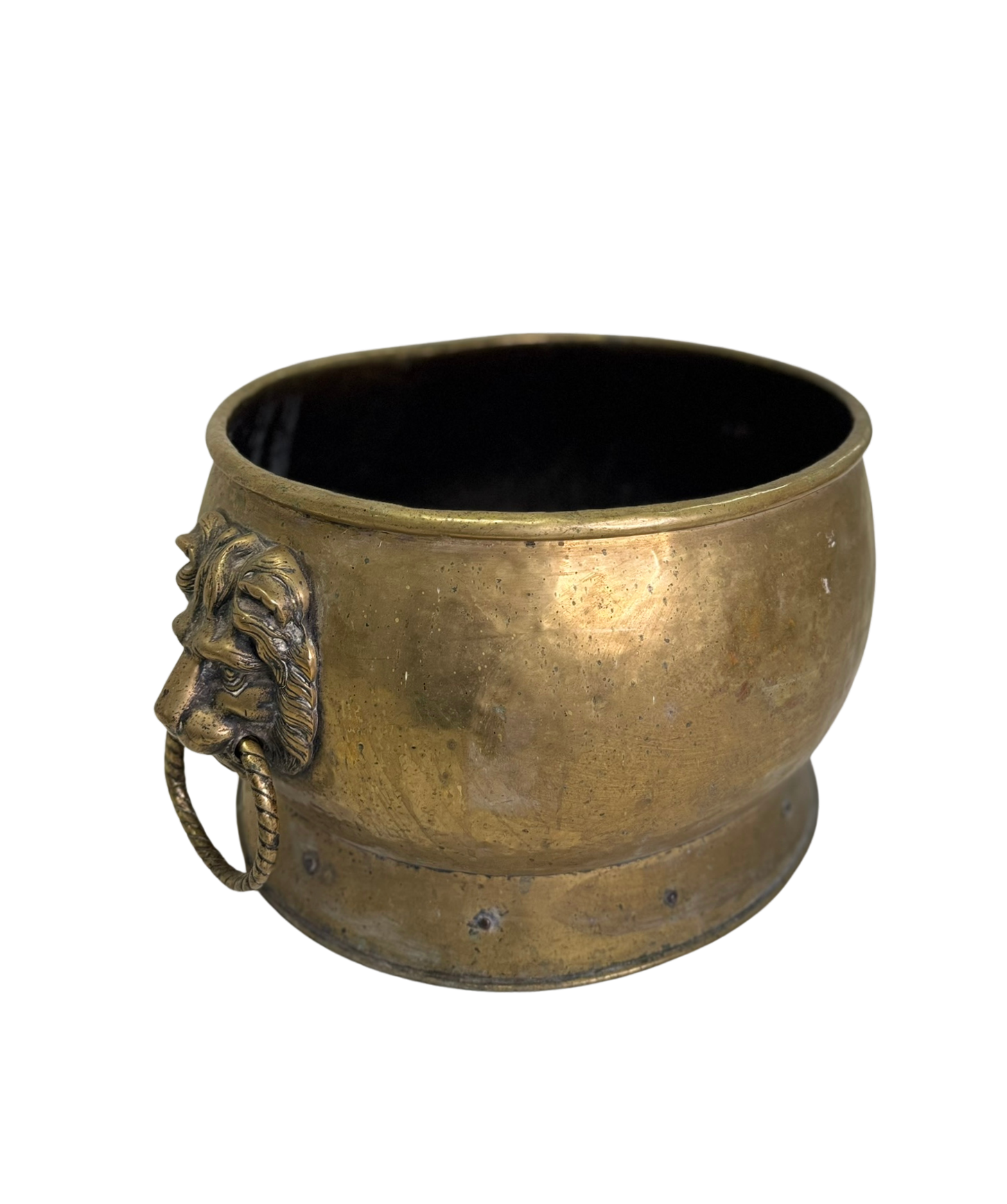 Antique Large Brass Lion Bucket