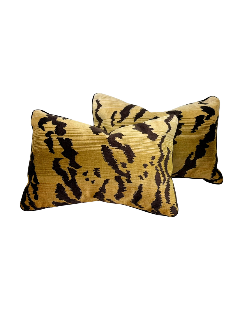 Pair of Scalamandre Le Tigre Custom Lumbar Pillows