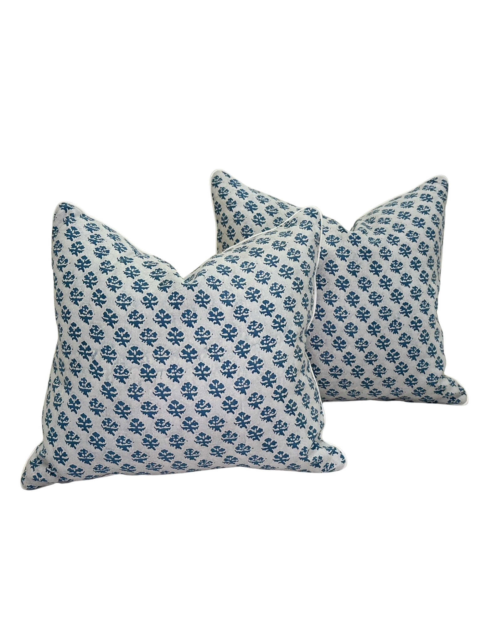 Pair of Blue Custom Fortuny Pillows