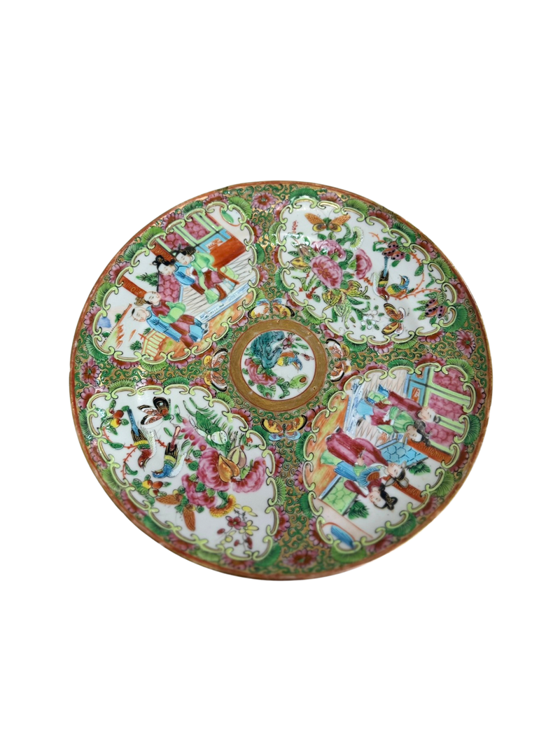 19th Century Chinese Export Rose Medallion Plates, Set of 2