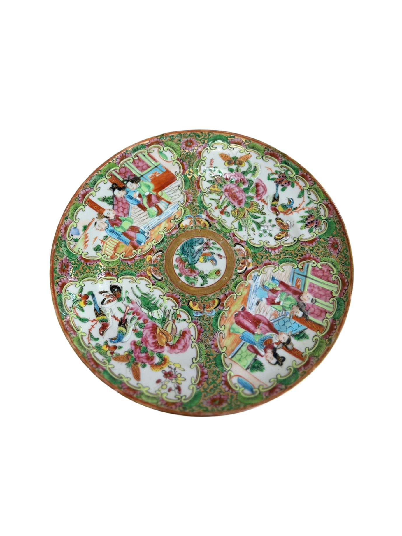 19th Century Chinese Export Rose Medallion Plates, Set of 2