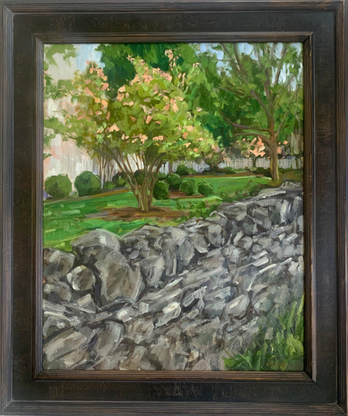 "Blossoming Garden Behind The Wall"